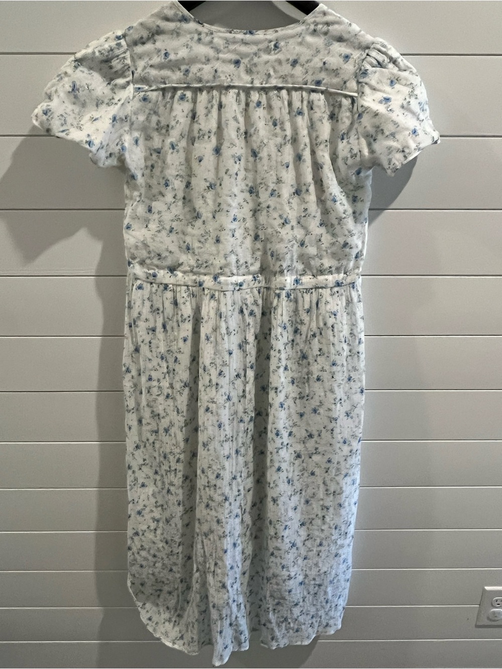 Christy Dawn Blue Floral Wrap Midi Dress Medium - Picture 12 of 14